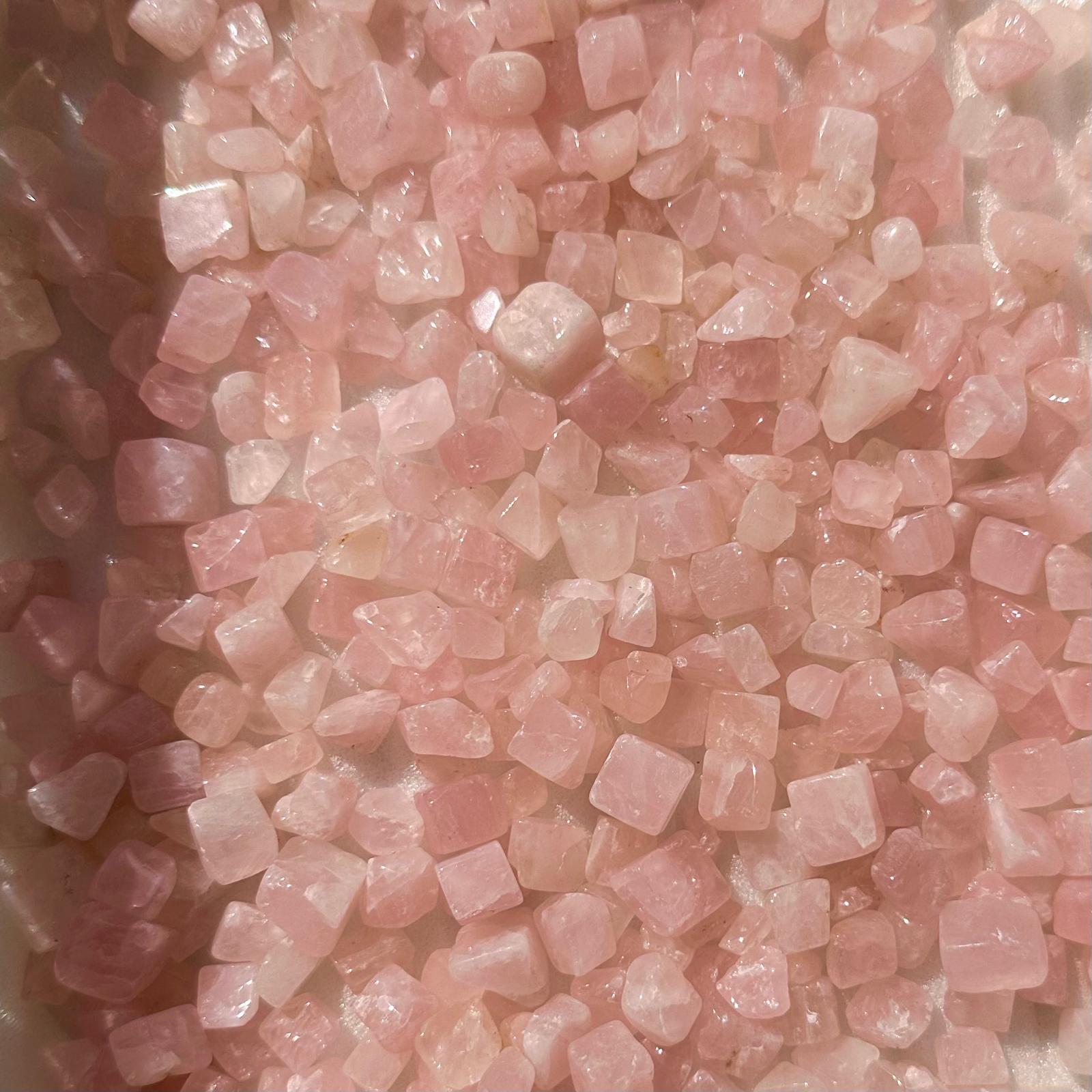 Rose Quartz Chips - Large (Mini Tumbles) 500gms Rose Quartz Chips - Large (Mini Tumbles) 500gms